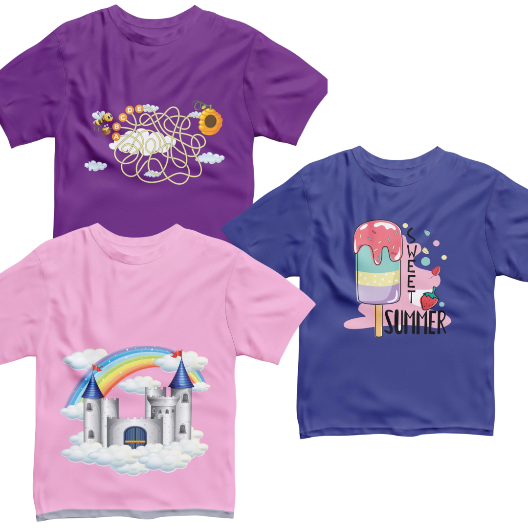 Magical Castle & Sweet Summer Junior Tees (Pack of 3)