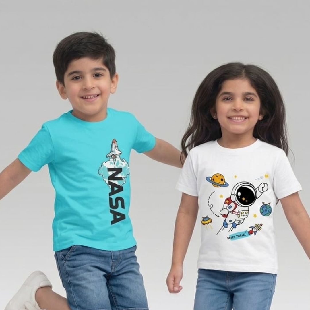 Astronaut Adventure Print T-Shirt (Pack of2)