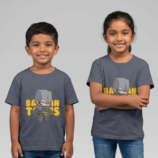 Grey Batman Print T-Shirt