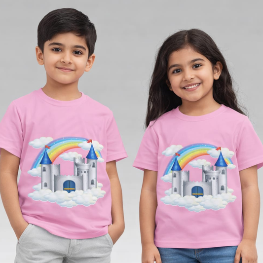 Pink Castle Print T-Shirt