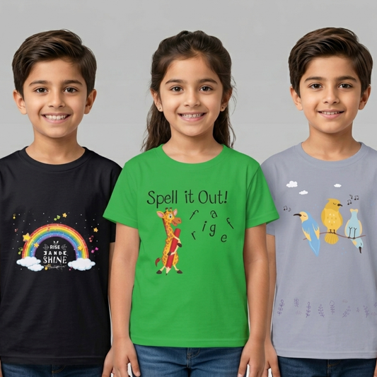 Nasa, Giraffe & Birds Tees (Pack of 3)