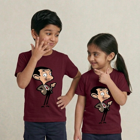 Maroon Bean Print T-Shirt