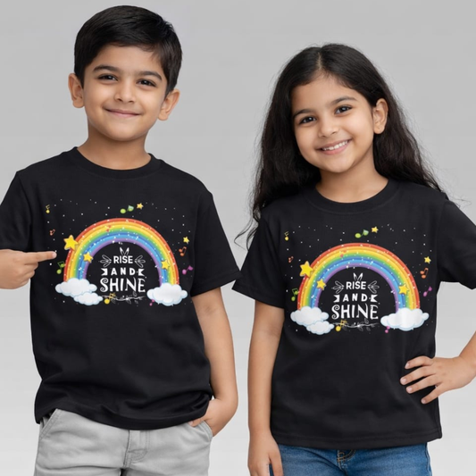 Black Rainbow Print T-Shirt