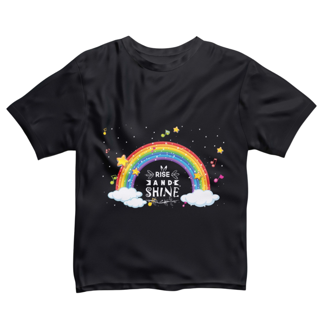 Black Rainbow Print T-Shirt