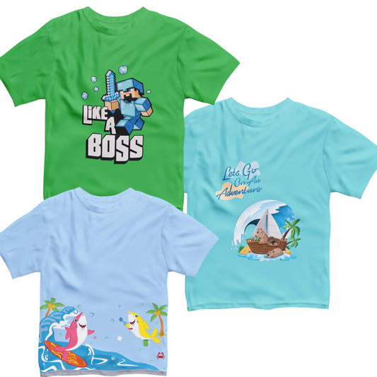 Gamer & Adventure Tees (Pack of 3)