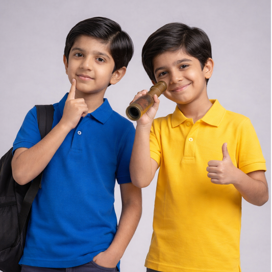 Royal Blue & Yellow Plain Polo (Pack of 2)