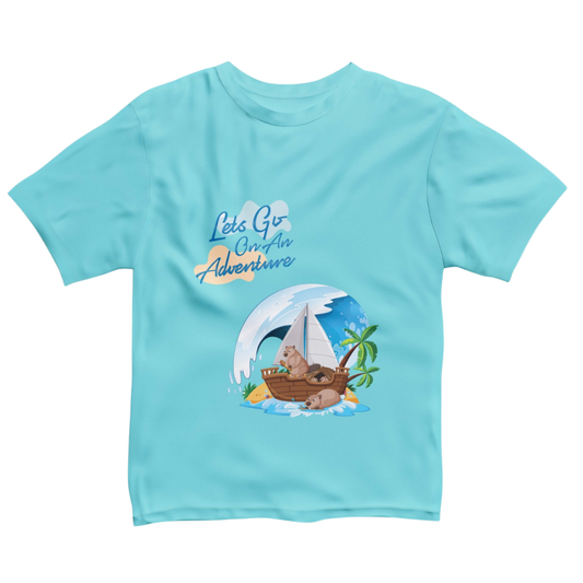 Sky Blue Beach Print T-Shirt