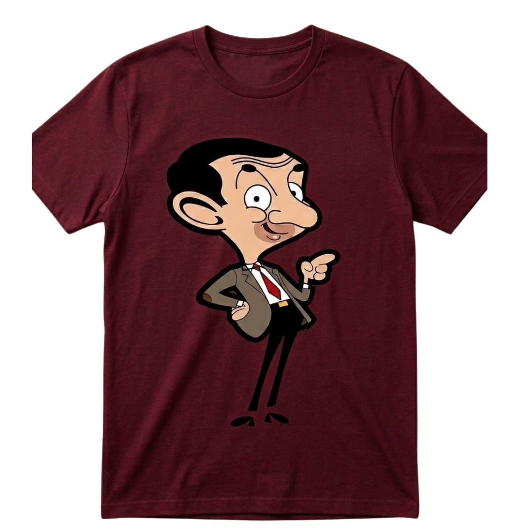 Maroon Bean Print T-Shirt