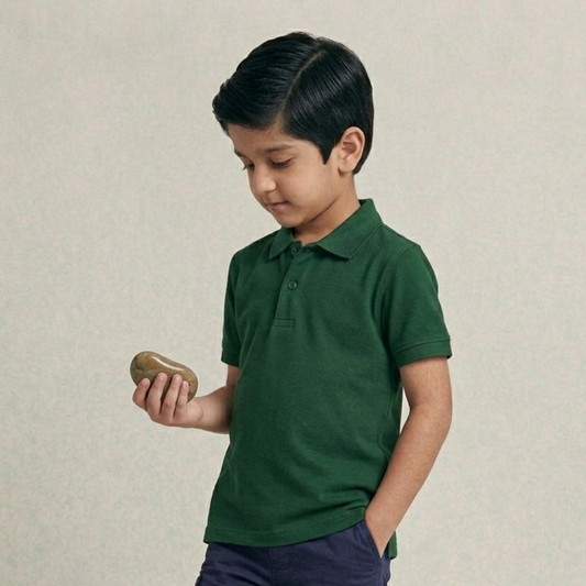 Bottle Green Plain Polo