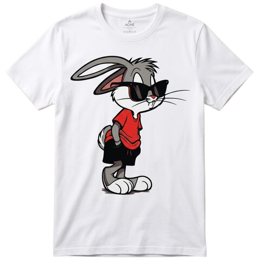 White Bunny Print T-Shirt
