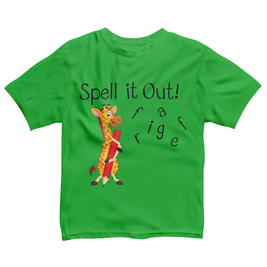 Green Giraf Print  T-Shirt