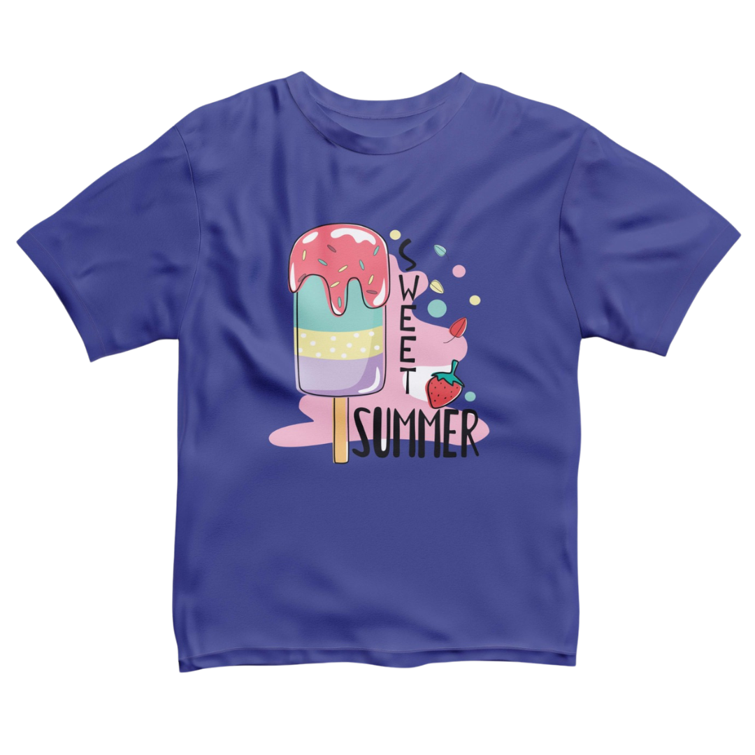 Blue Icecream Print T-Shirt